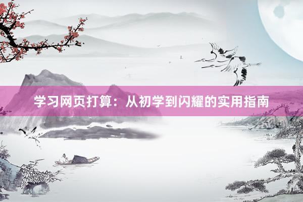 学习网页打算：从初学到闪耀的实用指南
