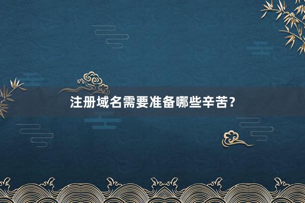 注册域名需要准备哪些辛苦？